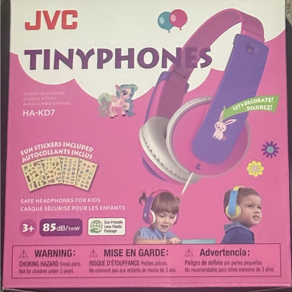 JVC Tinyphones Kids Headphones - Purple and White
